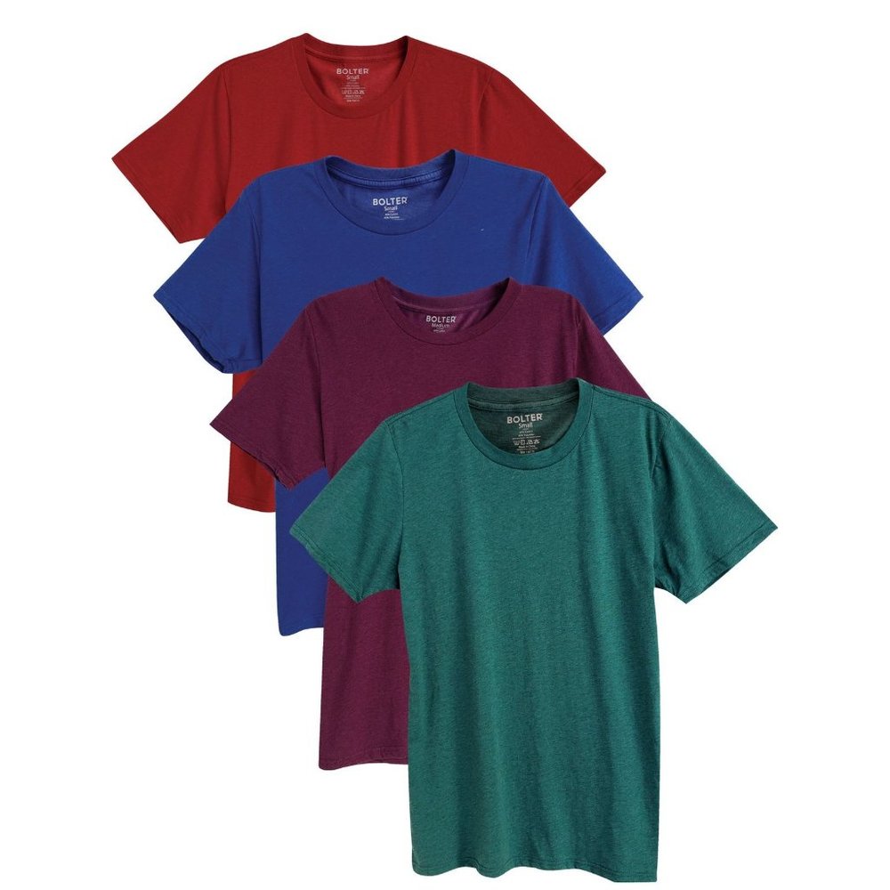 4-Pack Men's Cotton Poly Blend Crew Neck T-shirts 3001h H. Harvest New NWB